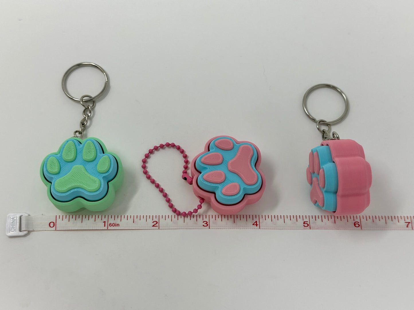 Cat or Dog Paw Single Clicker Keychains