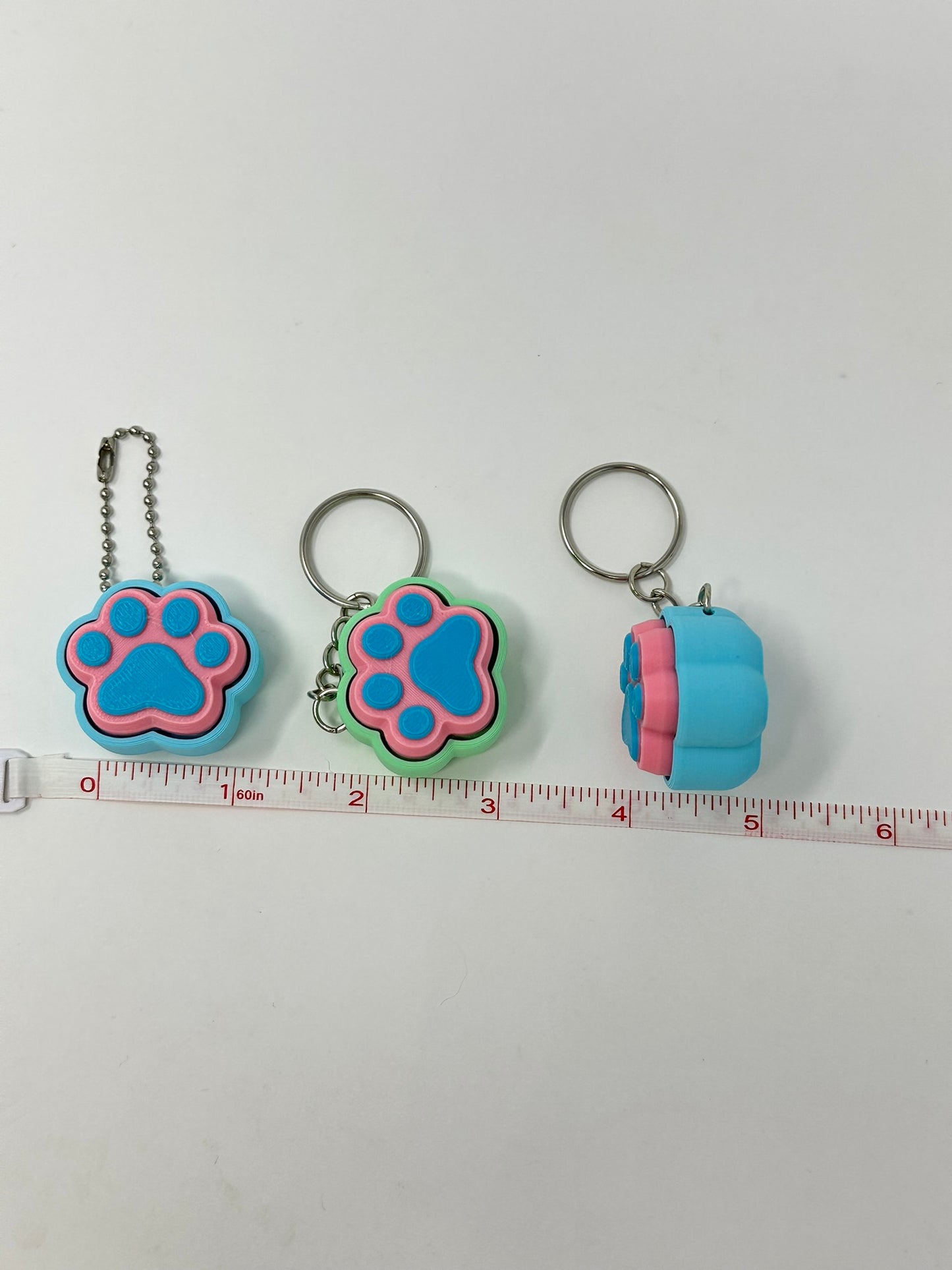 Cat or Dog Paw Single Clicker Keychains