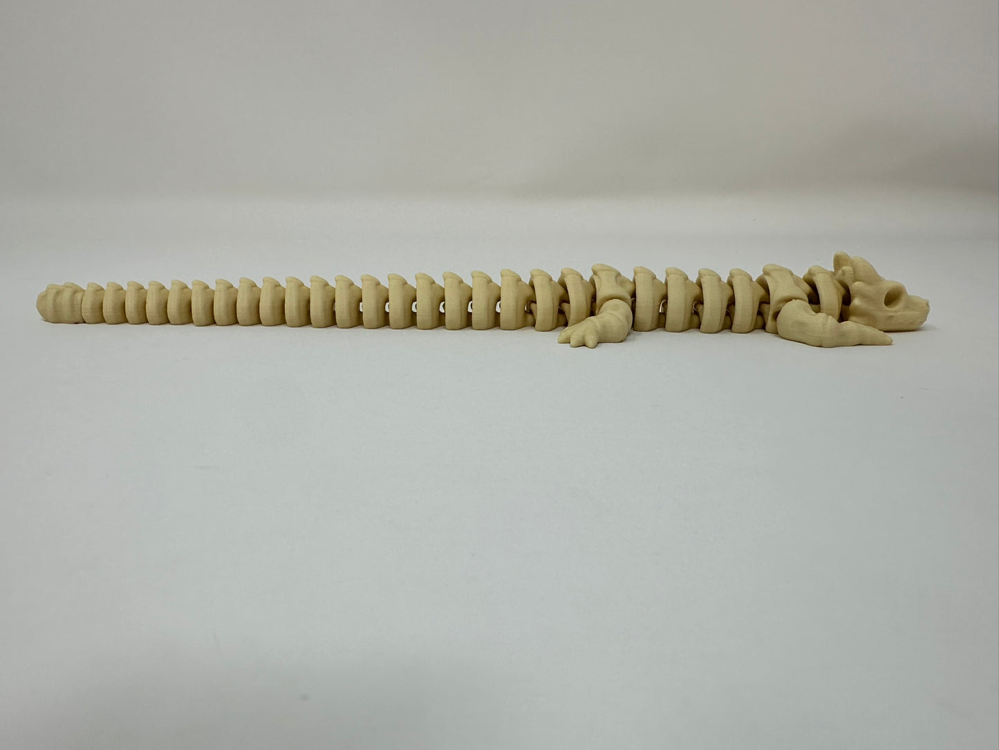 Bone Colored Articulated Skeleton Dragon