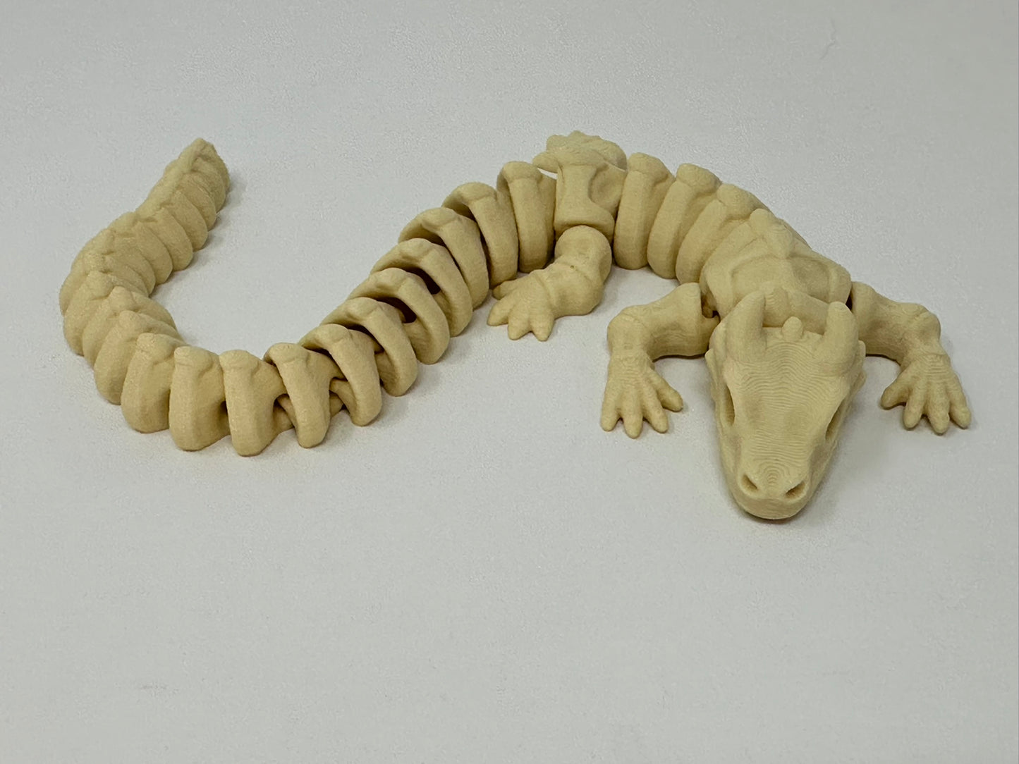 Bone Colored Articulated Skeleton Dragon