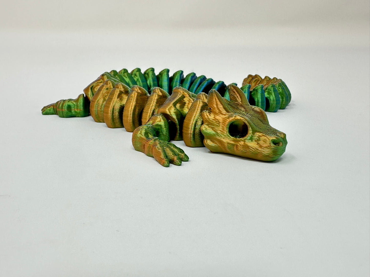 Rainbow Colored Articulated Skeleton Dragon