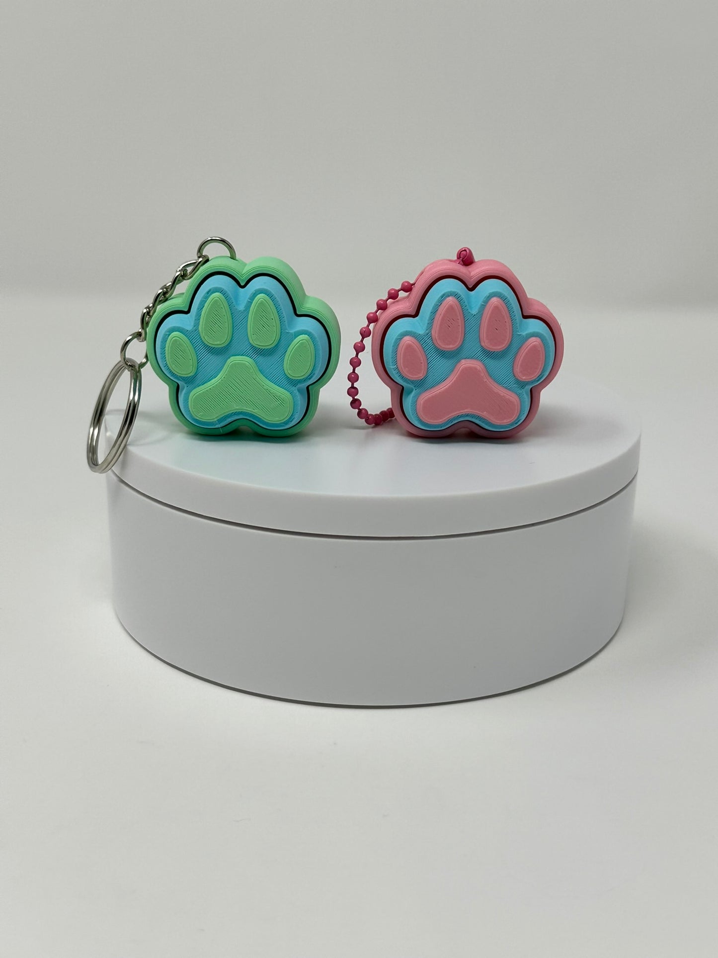 Cat or Dog Paw Single Clicker Keychains