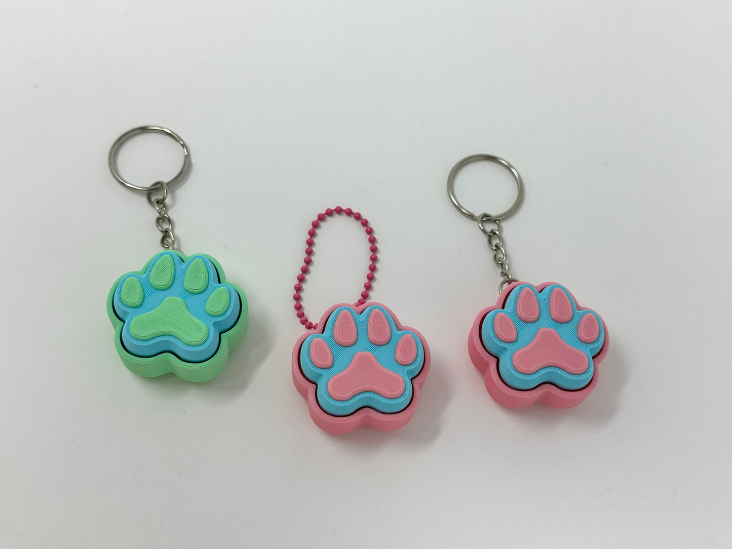 Cat or Dog Paw Single Clicker Keychains