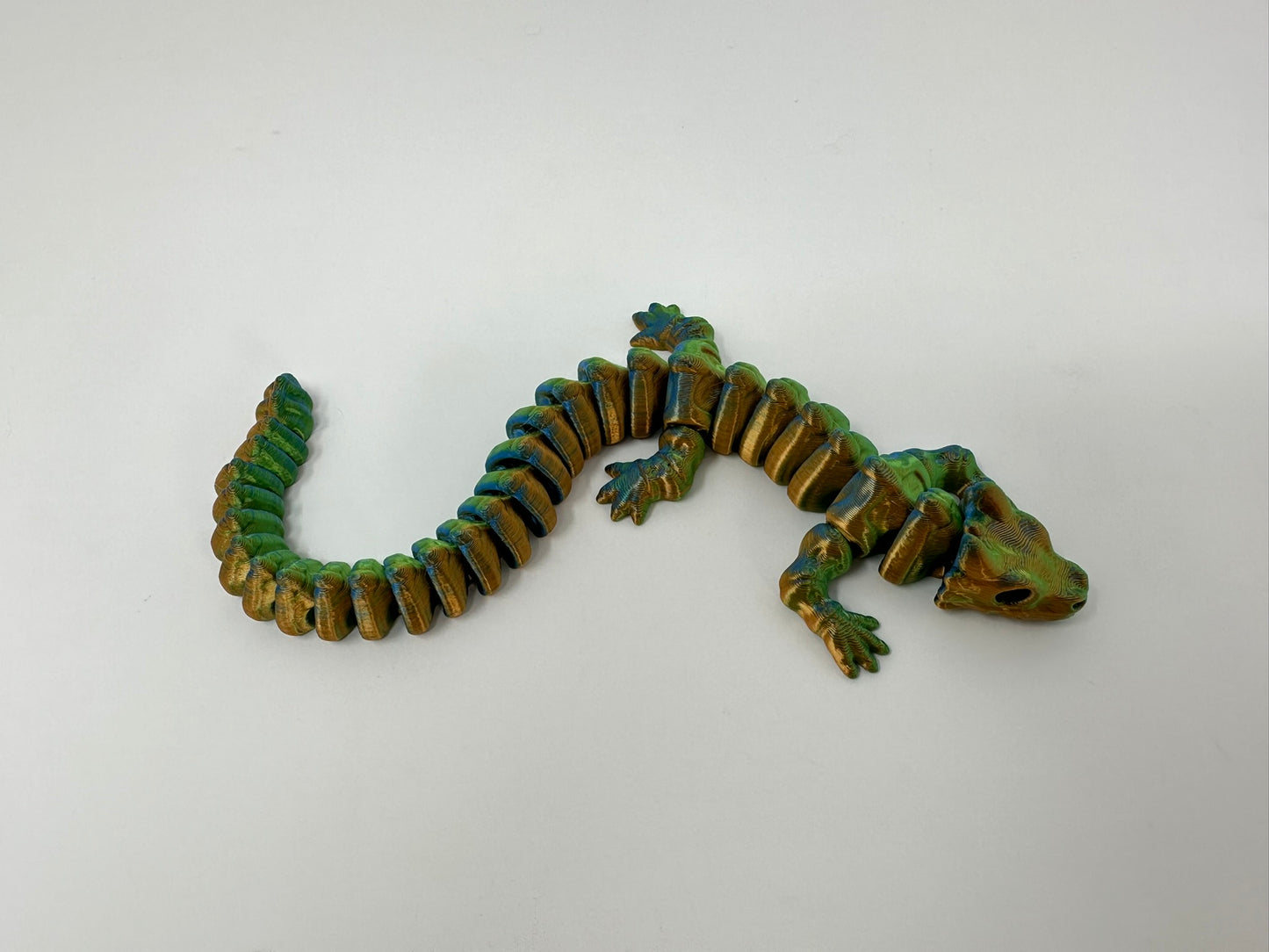 Rainbow Colored Articulated Skeleton Dragon