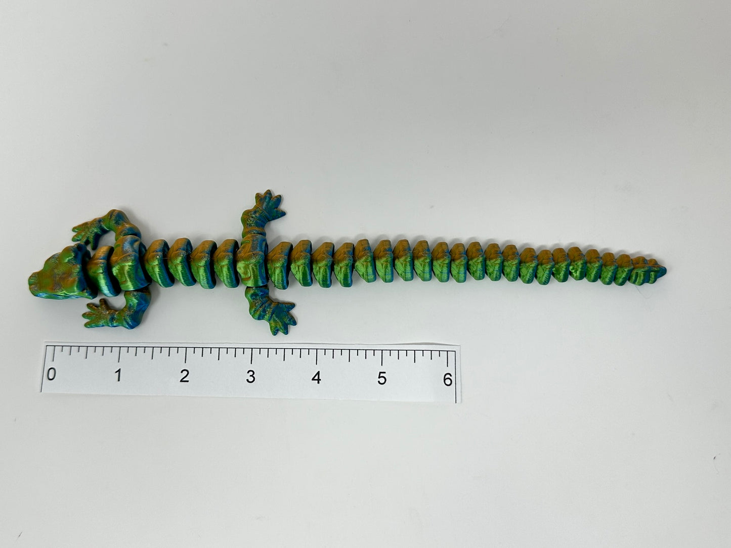 Rainbow Colored Articulated Skeleton Dragon