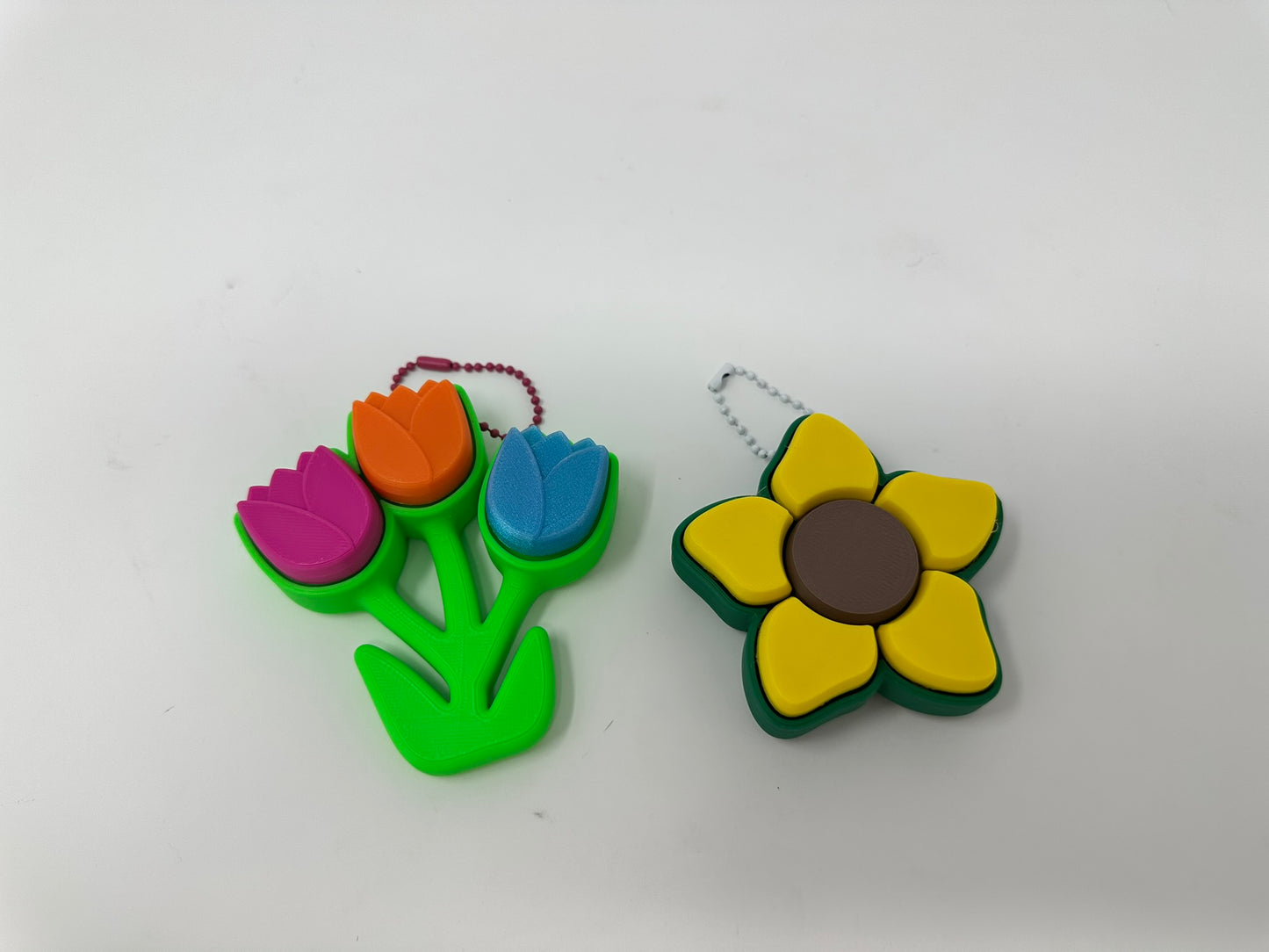 Flower Fidget Clicker Keychains