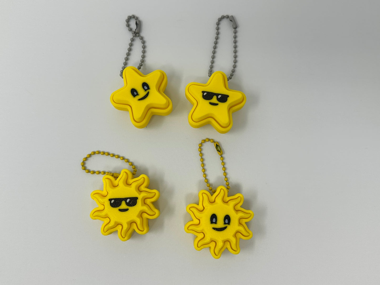 Sun or Star Single Clicker Keychain