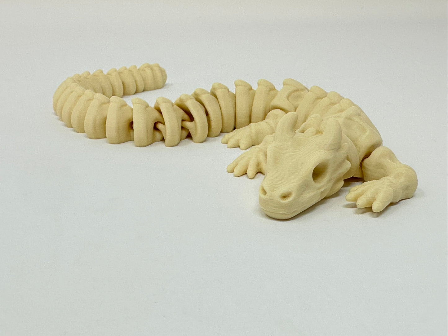 Bone Colored Articulated Skeleton Dragon