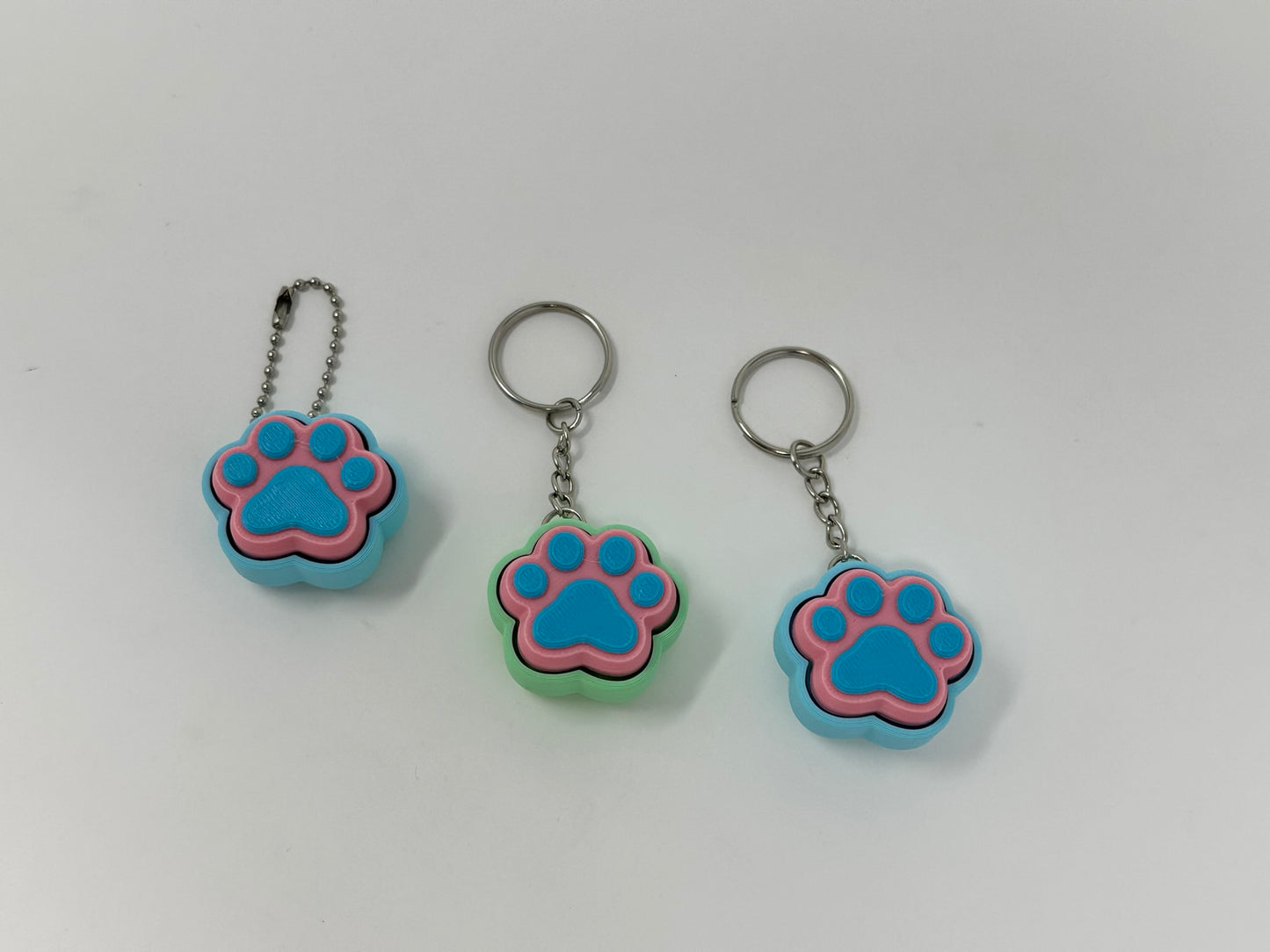 Cat or Dog Paw Single Clicker Keychains