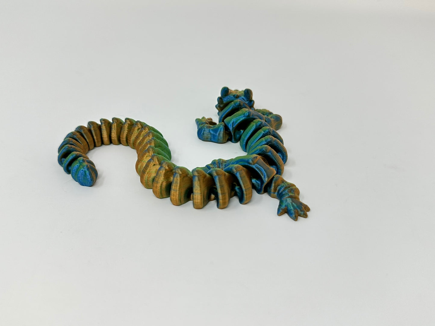 Rainbow Colored Articulated Skeleton Dragon