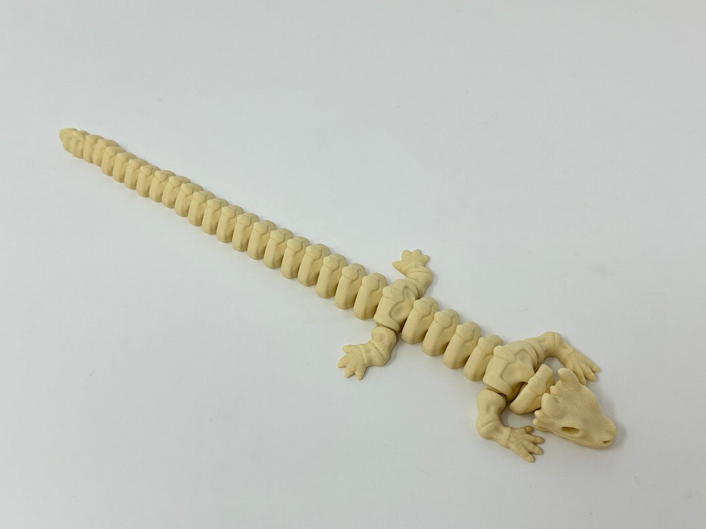 Bone Colored Articulated Skeleton Dragon